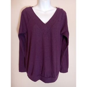 Wantable Women Eggplant Purple Vneck Longsleeve Sweater‎ Size Small